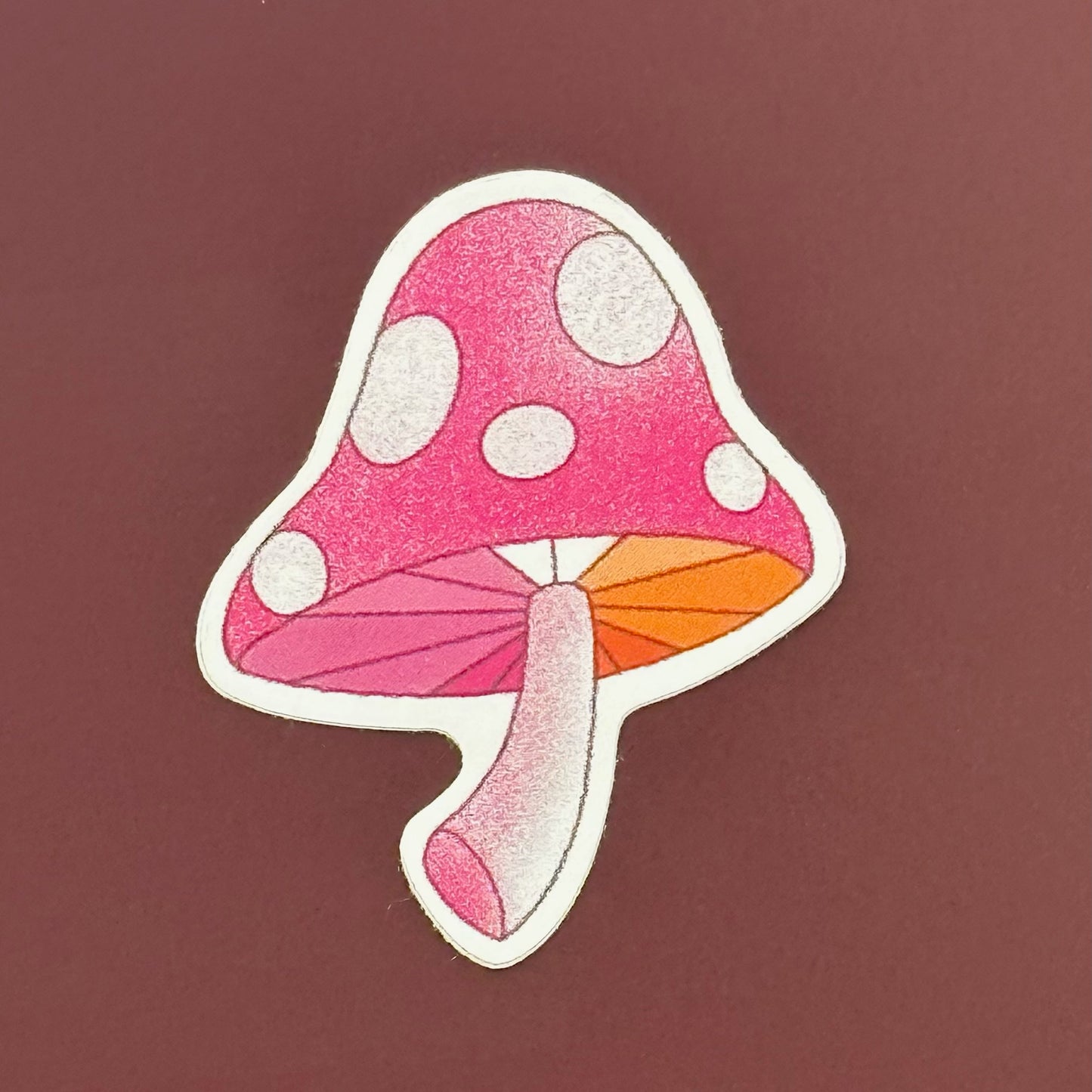 Lesbian Pride Mushroom Sticker