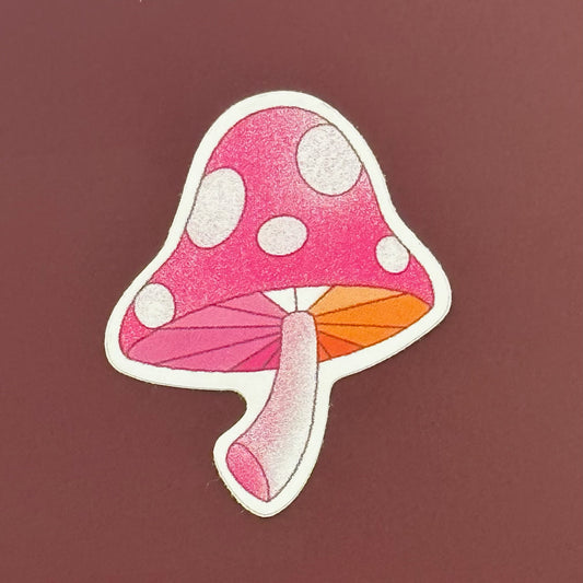 Lesbian Pride Mushroom Sticker